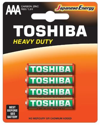 Pilha R03 AAA Zinco 1,5V - TOSHIBA
