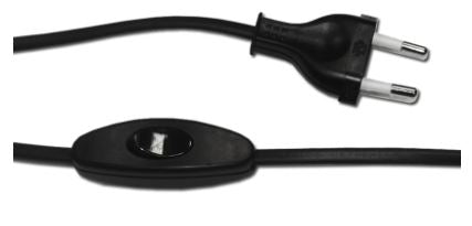 Extensão Preta 2P c/ Ficha + Interruptor Passagem (1,5 mts)