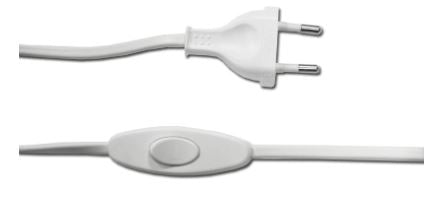 Extensão Branca 2P c/ Ficha + Interruptor Passagem (1,5 mts)
