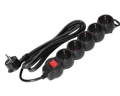Extensão Quintupla c/ Interruptor (5 mts) - Preto