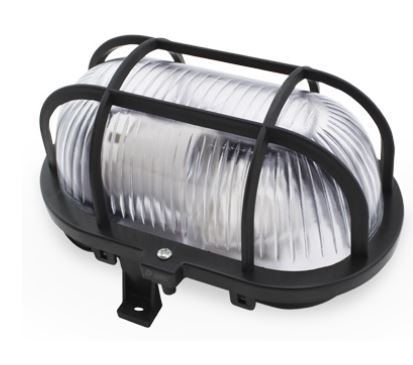 Armadura Oval "Olho de Boi" E27 220V IP65 (Preto) - GSC