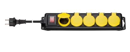 Extensão Quintupla 3x 1,5mm c/ Proteção de Mola IP44 + Interruptor (3 mts) - GOOBAY
