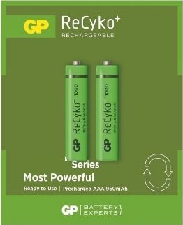 Blister 2 Pilhas Recarregáveis 1,2V 950mAh ReCyko+ Ni-Mh - AAA - GP