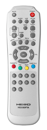 Comando p/ Recetor Satélite HD500FTA - HEAD