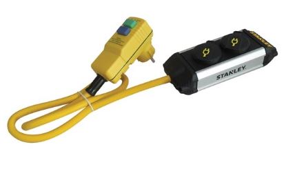 Extensão Dupla RCD IP44 c/ Tampas Protecção + Suporte (1,5 mts) - STANLEY