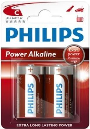 Blister 2 Pilhas Alcalinas 1,5V C / LR14 - PHILIPS