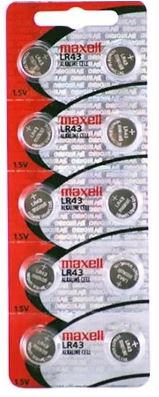 Pilha Lr43 Mercúrio Blister EU 1.5V - MAXELL