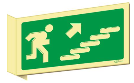Sinais Panorâmicos - Fotoluminescente 2F. fiz. (90º com a Parede) 200x100mm