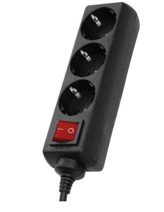 Extensão Tripla c/ Interruptor (1,5 mts) - Preto
