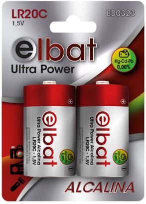 Blister 2x Pilhas Alcalinas D / LR20 1.5V - ELBAT