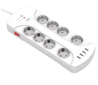 Extensão Protectora Octupla 36800W c/ 4x USB (3 mts) - WELL
