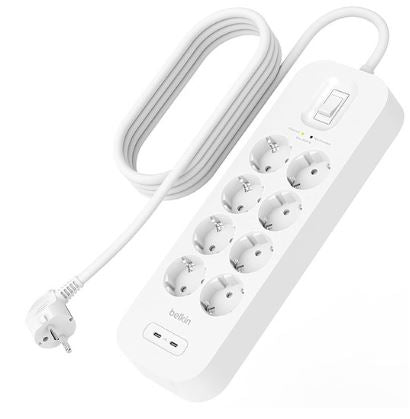 Extensão Octupla c/ 2 Portas USB-C (2 mts) - BELKIN