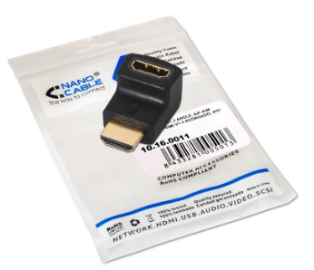 Adaptador HDMI Fêmea - HDMI Macho 90º - Nanocable