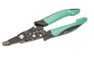 Alicate "3-EM-1" Cravar Terminais 0,5~5,5mm² c/ Descarnador e Corte - Proskit CP-419