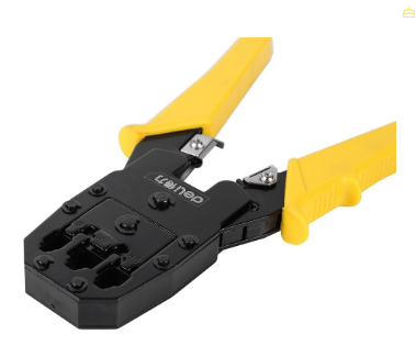 Alicate Cravar Fichas 4/6/8P RJ45/RJ14/RJ12/RJ9 EDL2468 (Amarelo) - DELI