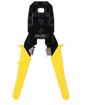 Alicate Cravar Fichas 4/6/8P RJ45/RJ14/RJ12/RJ9 EDL2468 (Amarelo) - DELI