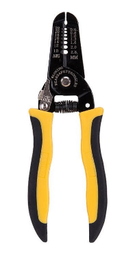 Alicate Descarnador de Fios 0,6~2,6 mm (Preto/Amarelo) - DELI