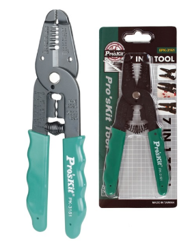 Alicate de Corte, Descarnador e Cravar Terminais (170mm) - ProsKit