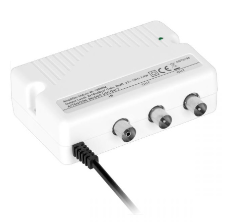 Amplificador Interior TV 2 Saídas 20dB - CABLETECH