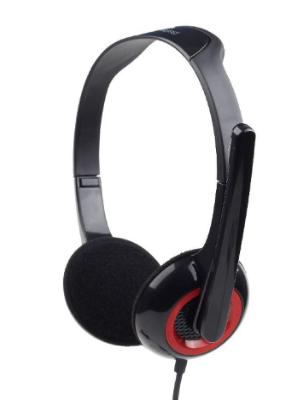 Auscultadores c/ Fios MHS-002 (Preto-Vermelho) - GEMBIRD