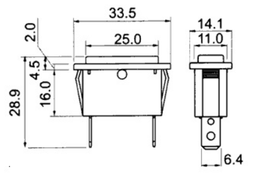 Avisador Retangular Laranja 220V