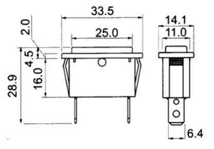 Avisador Retangular Laranja 220V