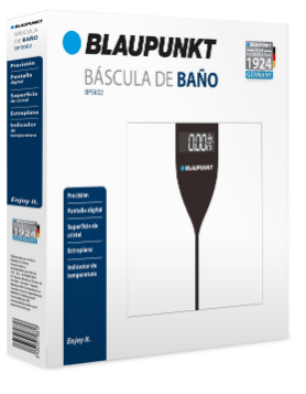 Balança de WC Digital Extra-Plana c/ Indicador Temperatura (Superficie Cristal) - BLAUPUNKT