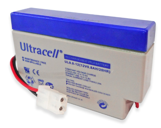 Bateria Chumbo 12V 0,8Ah (96 x 25 x 62 mm) - Ultracell