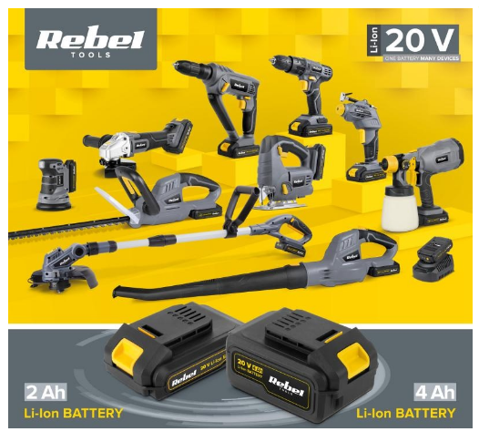 Bateria Recarregável 20V 2A p/ Ferramentas Eléctricas - REBEL RB-2001