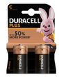 Blister 2 Pilhas Alcalinas 1,5V C / LR14 - Duracell PLUS