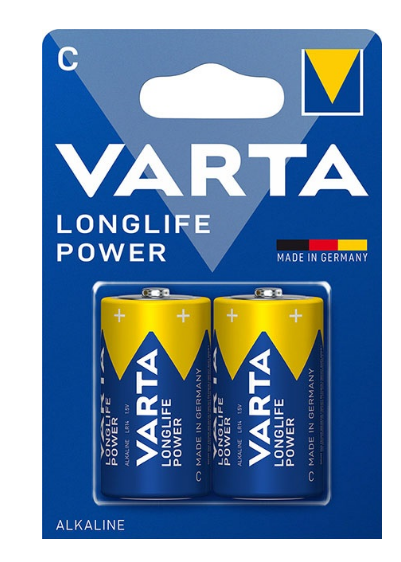 Blister 2 Pilhas Alcalinas 1,5V C / LR14 - VARTA