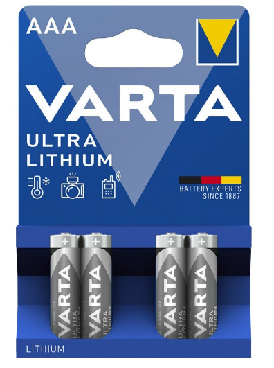 Blister 4x Pilhas Ultra Lithium AAA 1,5V - VARTA