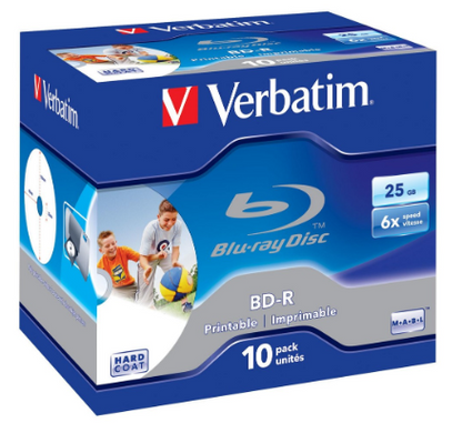 Blu-Ray SL 25GB 6x Printable (10 peças) - VERBATIM