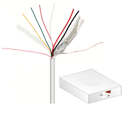 Bobine Cabo de Alarme 6 Condutores [2x 0,75mm² + 4x 0,22mm²] - 100mts