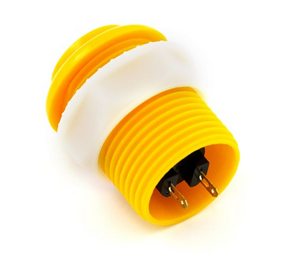 Botão Pulsador p/ Consolas de Arcade 12V/1A (35 x 46mm) - Amarelo