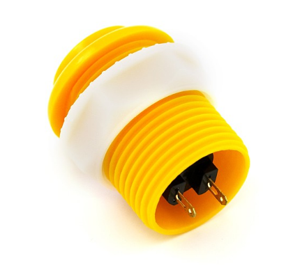 Botão Pulsador p/ Consolas de Arcade 12V/1A (35 x 46mm) - Amarelo