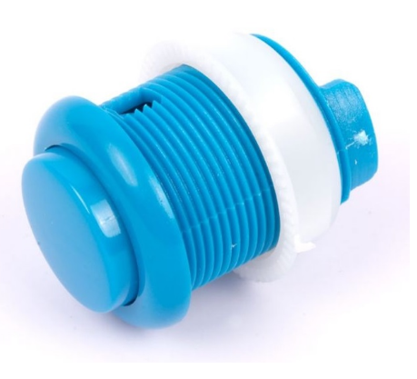 Botão Pulsador p/ Consolas de Arcade 12V/1A (35 x 46mm) - Azul