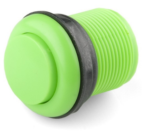 Botão Pulsador p/ Consolas de Arcade 12V/1A (35 x 46mm) - Verde