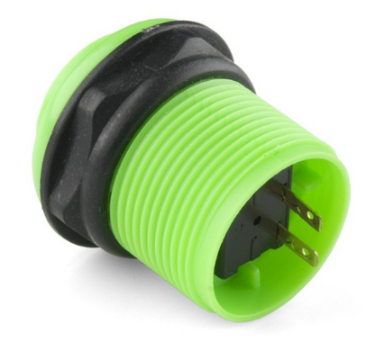 Botão Pulsador p/ Consolas de Arcade 12V/1A (35 x 46mm) - Verde
