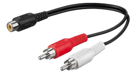 Cabo Adaptador 2 RCA Macho - 1 RCA Femea (20cm)