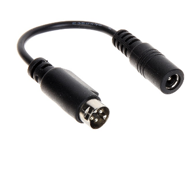 Cabo Adaptador Ficha DIN 4 Pinos Macho -> Ficha DC Fêmea 2,1/5,5 mm (10cm)