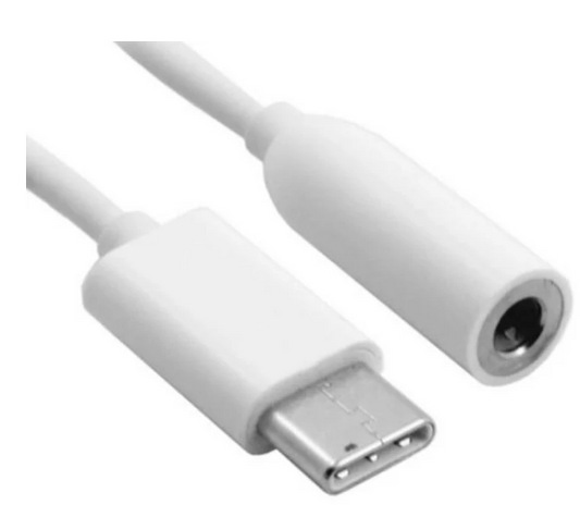 Cabo Adaptador USB C Macho -> Jack 3,5mm Femea