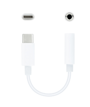 Cabo Adaptador USB C Macho - Jack 3,5mm Fêmea (Branco) - NANOCABLE