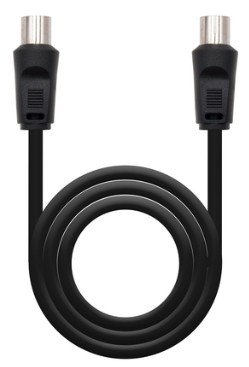 Cabo Coaxial TV Macho - TV Femea 9.5mm Preto (1,8 mts) - Nanocable