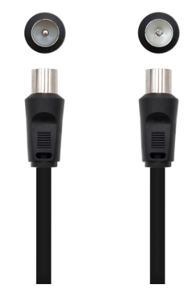 Cabo Coaxial TV Macho - TV Femea 9.5mm Preto (1,8 mts) - Nanocable