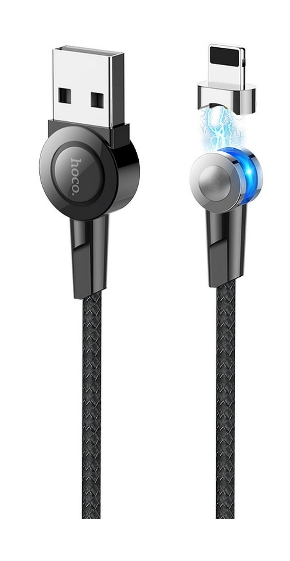 Cabo Magnético USB Macho - Lightning Macho S8 (Preto) 1,20 mts - HOCO