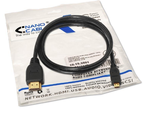 Cabo Micro HDMI Macho - HDMI Macho V1.4 (80cm) - Nanocable