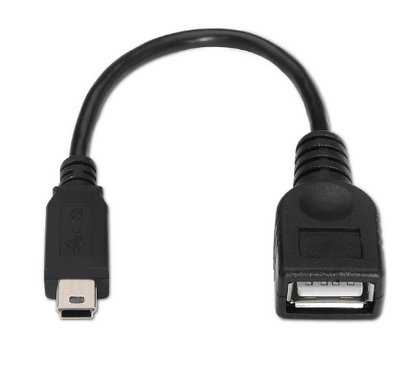 Cabo Mini USB Macho - USB Fêmea 2.0 (15cm) - AISENS