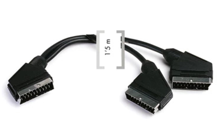 Cabo SCART Macho - 2 SCART Macho (1,5 mts) - FONESTAR