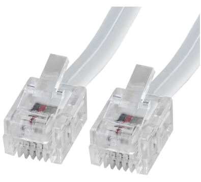 Cabo Telefone RJ11 4 Pinos (7,5 mts) - Branco